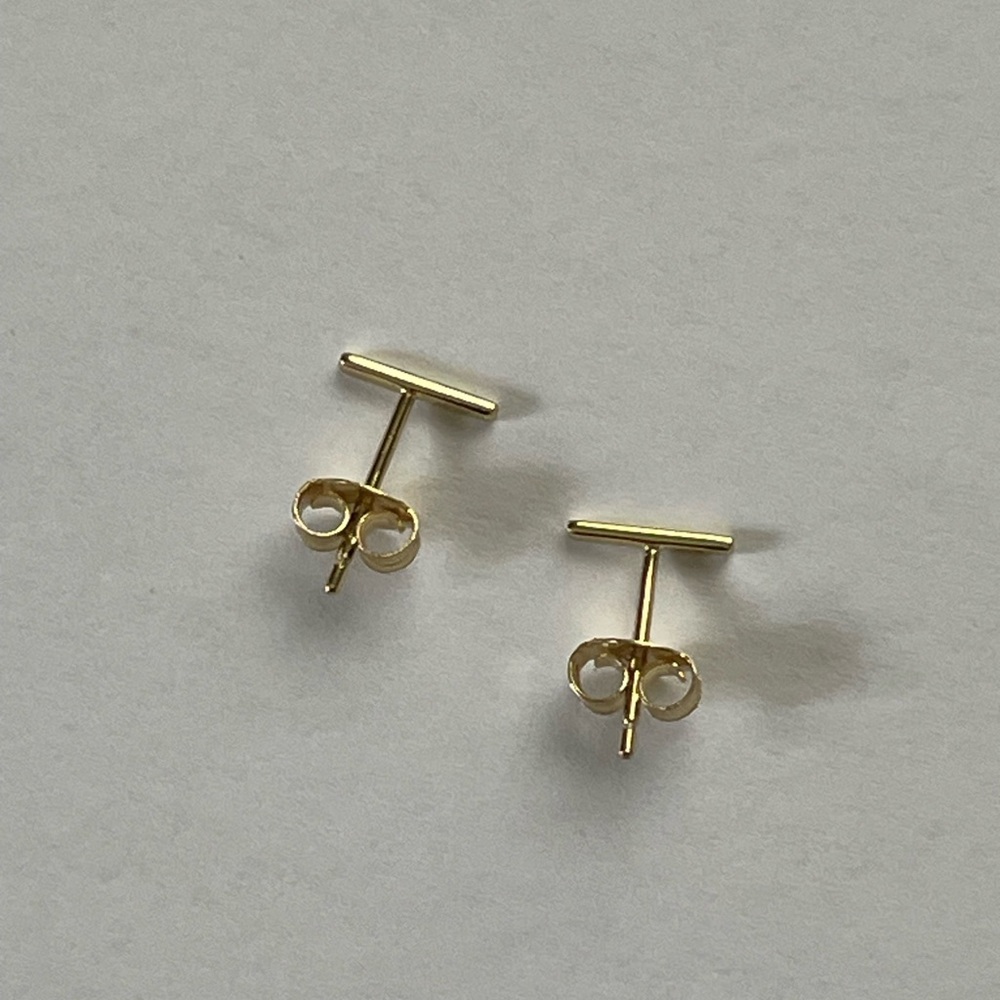Vermeil Gold Tone Bar Stud Earrings